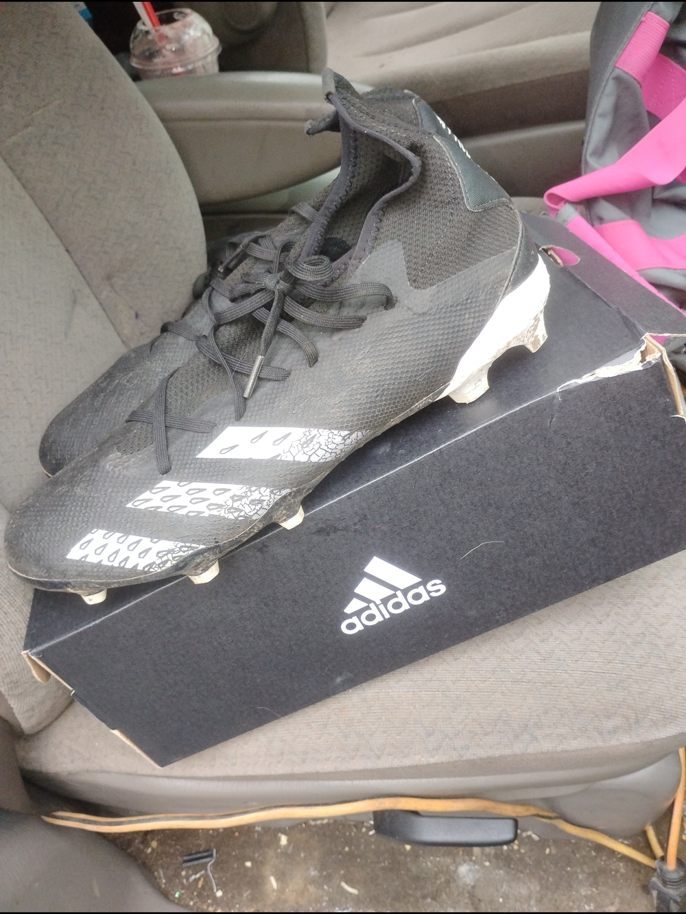 adidas Black and White Men's Athletic Cleats